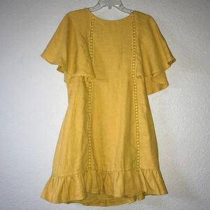 Yellow ruffled dress